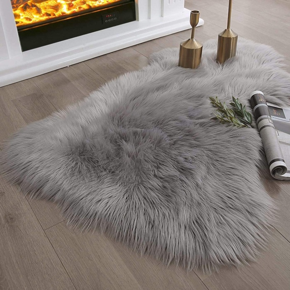 Grey Fur Rug